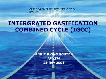 INTERGRATED GASIFICATION COMBINED CYCLE (IGCC)