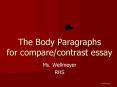 The Body Paragraphs for compare/contrast essay PowerPoint PPT Presentation