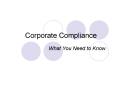 Corporate Compliance PowerPoint PPT Presentation
