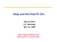Ninja and the Post-PC Era PowerPoint PPT Presentation