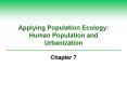 Applying Population Ecology: Human Population and Urbanization PowerPoint PPT Presentation