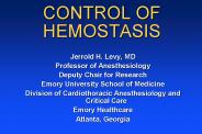 CONTROL OF HEMOSTASIS