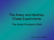 The Avery and Hershey-Chase Experiments: