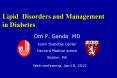Lipid Disorders and Management in Diabetes PowerPoint PPT Presentation