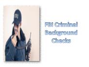 FBI Criminal Background Checks