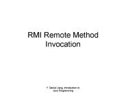RMI Remote Method Invocation