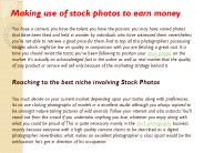 Making use of stock photos to earn money