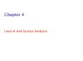 Lexical and Syntax Analysis PowerPoint PPT Presentation