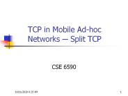 TCP in Mobile Ad-hoc Networks - Split TCP