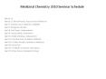 Medicinal Chemistry 2010 Seminar Schedule PowerPoint PPT Presentation