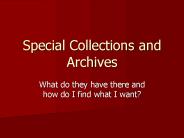 Special Collections and Archives