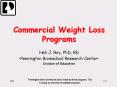 Commercial Weight Loss Programs PowerPoint PPT Presentation