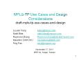 MPLS-TP Use Cases and Design Considerations draft-mpls-tp-use-cases-and-design PowerPoint PPT Presentation