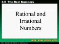 Rational and Irrational Numbers PowerPoint PPT Presentation