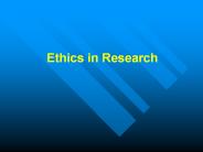 Ethics in Research