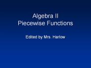 Algebra II Piecewise Functions