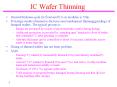 IC Wafer Thinning PowerPoint PPT Presentation