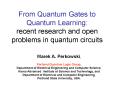 From Quantum Gates to Quantum Learning: recent research and open problems in quantum circuits PowerPoint PPT Presentation