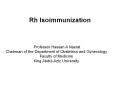 Rh Isoimmunization PowerPoint PPT Presentation