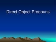 Direct Object Pronouns