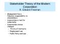 Stakeholder Theory of the Modern Corporation R. Edward Freeman PowerPoint PPT Presentation