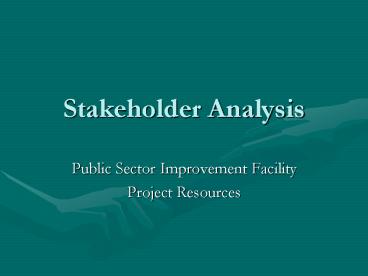 Stakeholder Analysis