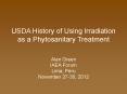 USDA History of Using Irradiation as a Phytosanitary Treatment PowerPoint PPT Presentation
