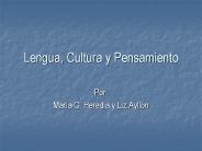 Lengua, Cultura y Pensamiento