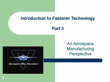 Fasteners in Aviation