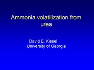 Ammonia volatilization from urea