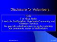 Disclosure for Volunteers PowerPoint PPT Presentation