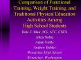 Comparison of Functional Training, Weight Training, and Traditional Physical Education Activities Among High School Students PowerPoint PPT Presentation