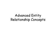 Advanced Entity Relationship Concepts