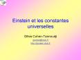 Einstein et les constantes universelles PowerPoint PPT Presentation