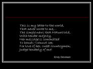 This is my letter to the world,