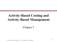 Activity-Based Costing and Activity-Based Management
