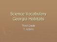 Science Vocabulary Georgia Habitats PowerPoint PPT Presentation
