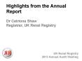 Highlights from the Annual Report PowerPoint PPT Presentation