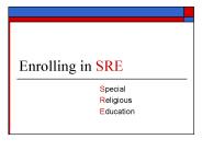 Enrolling in SRE