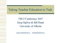 Taking Teacher Education to Task