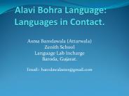 Alavi Bohra Language: Languages in Contact.