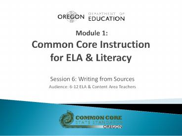 Session 6: Writing from Sources