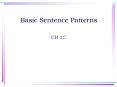 Basic Sentence Patterns PowerPoint PPT Presentation