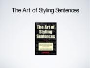 The Art of Styling Sentences