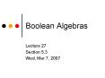 Boolean Algebras PowerPoint PPT Presentation