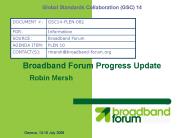 Broadband Forum Progress Update