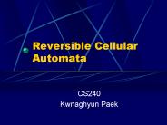 Reversible Cellular Automata