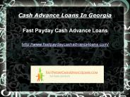 Cash Advance Loans In Georgia