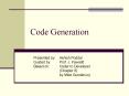 Code Generation PowerPoint PPT Presentation