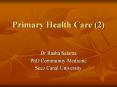 Primary Health Care (2) PowerPoint PPT Presentation